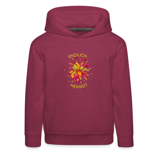 Kinder Premium Hoodie - Endlich Herbst - Bordeaux