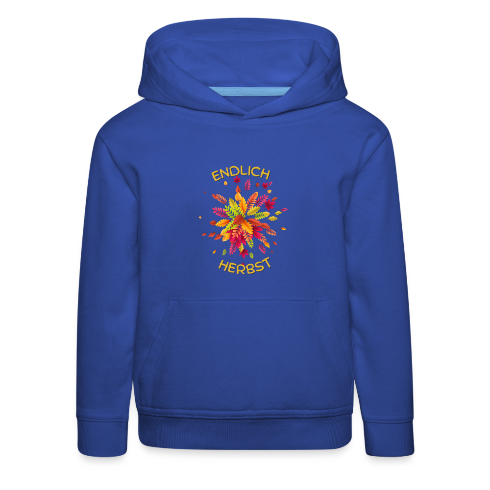 Kinder Premium Hoodie - Endlich Herbst - Royalblau