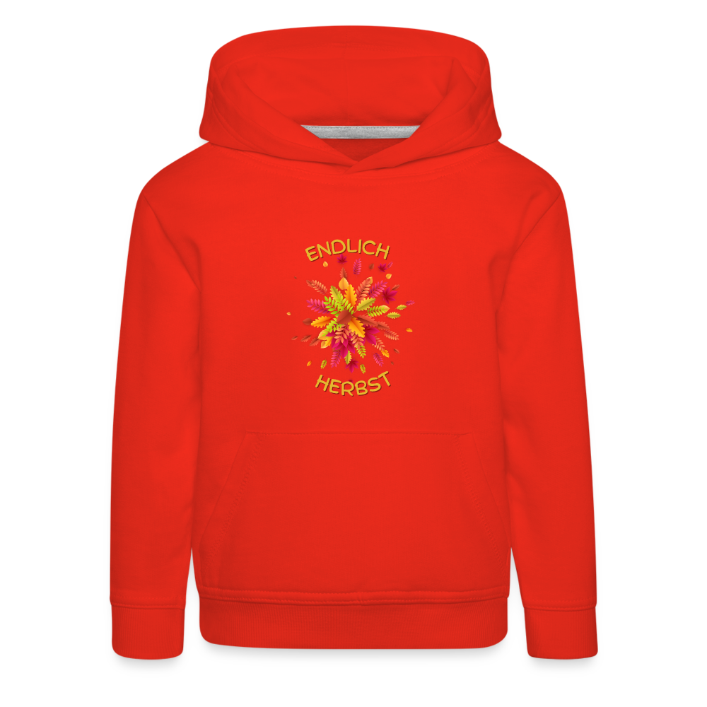 Kinder Premium Hoodie - Endlich Herbst - Rot