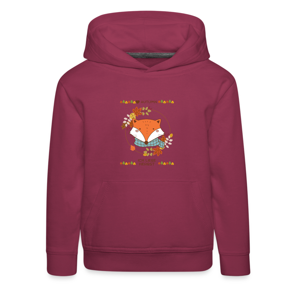 Kinder Premium Hoodie - Ich liebe Herbst - Bordeaux