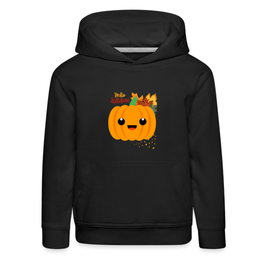 Kinder Premium Hoodie - Hello Autumn - Schwarz