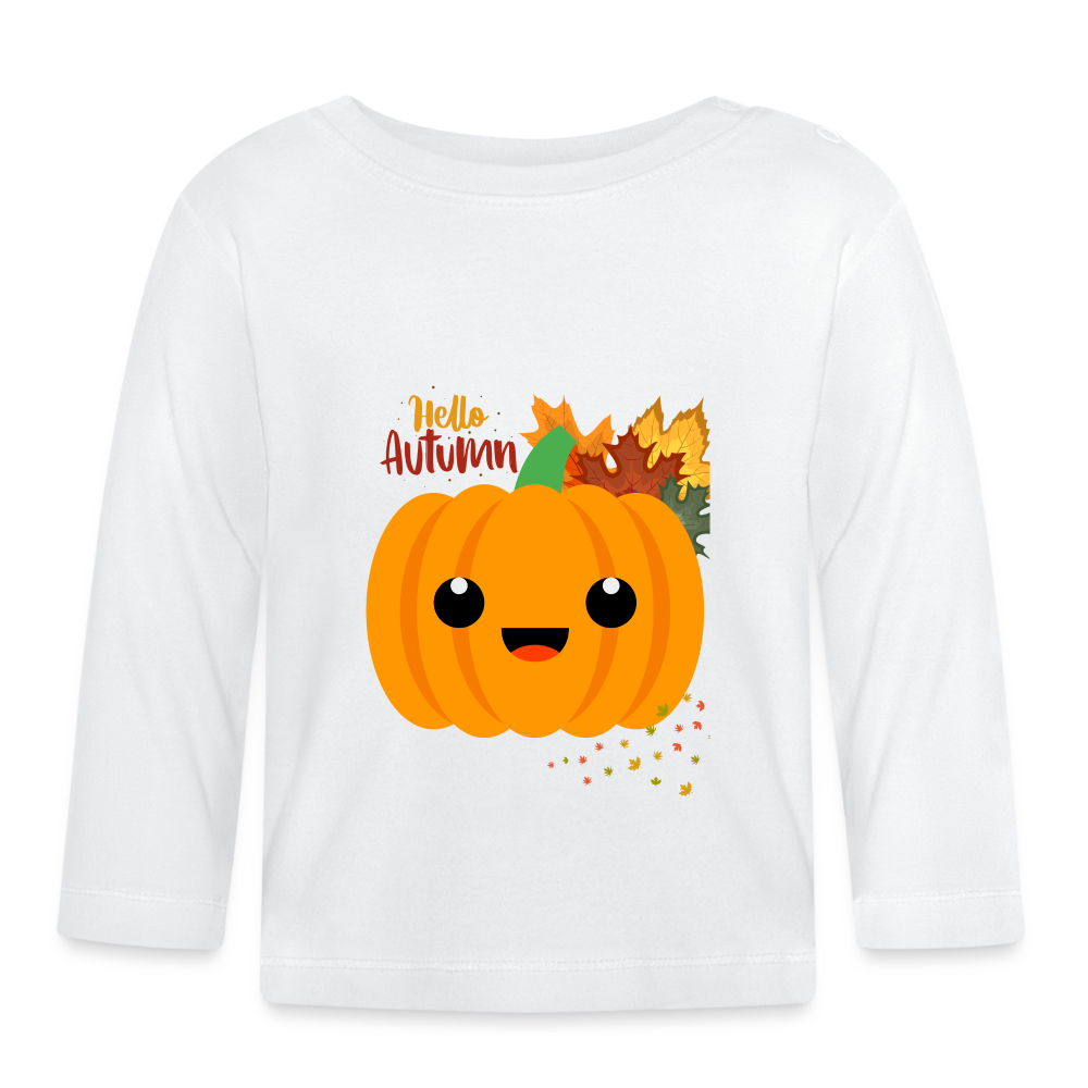 Baby Langarmshirt - Hello Autumn - weiß