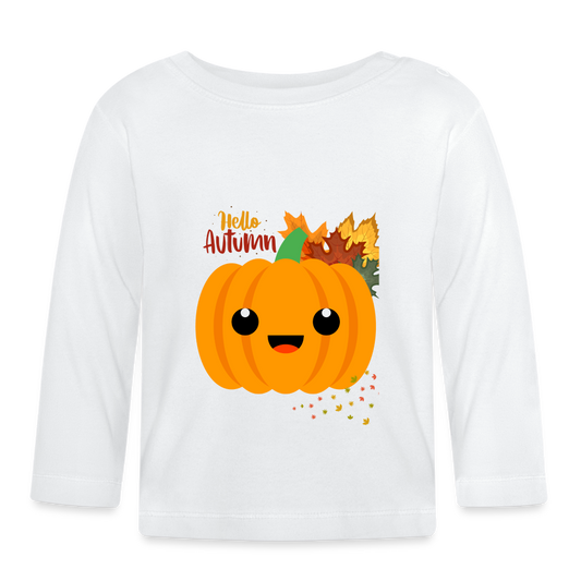 Baby Langarmshirt - Hello Autumn - weiß