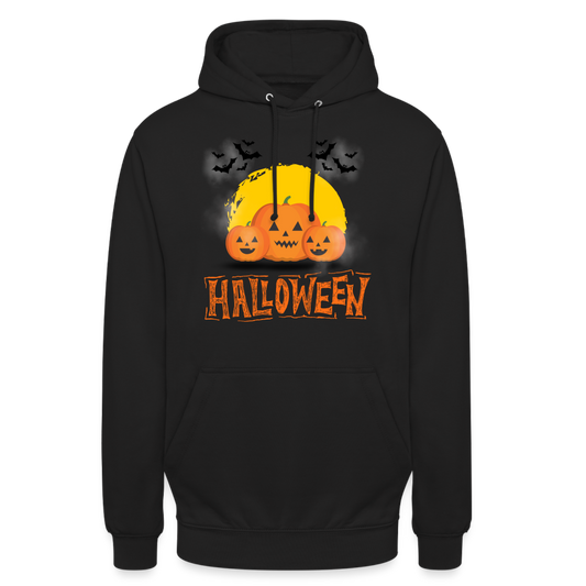 Unisex Hoodie - Halloween Kürbis - Schwarz