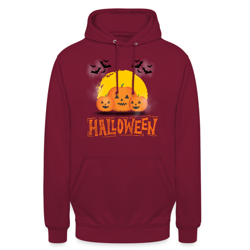 Unisex Hoodie - Halloween Kürbis - Bordeaux