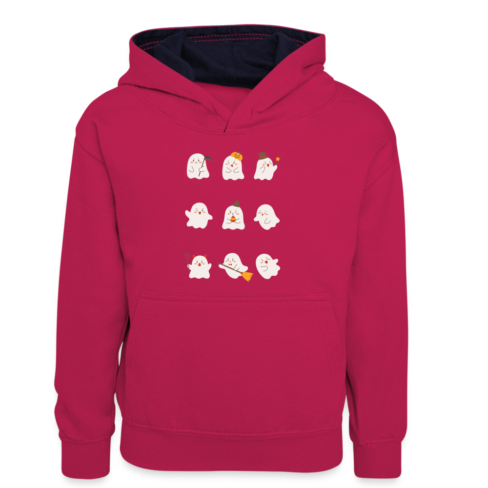 Teenager Kontrast-Hoodie - Kleine Geister - Pink/Navy