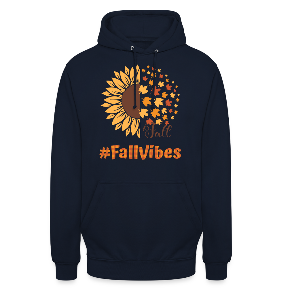 Unisex Hoodie - Fall Vibes Sunflower - Navy