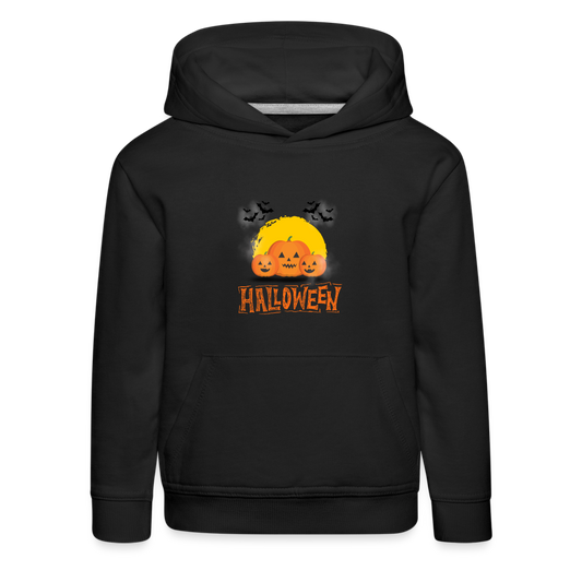 Kinder Premium Hoodie - Halloween Kürbisse - Schwarz