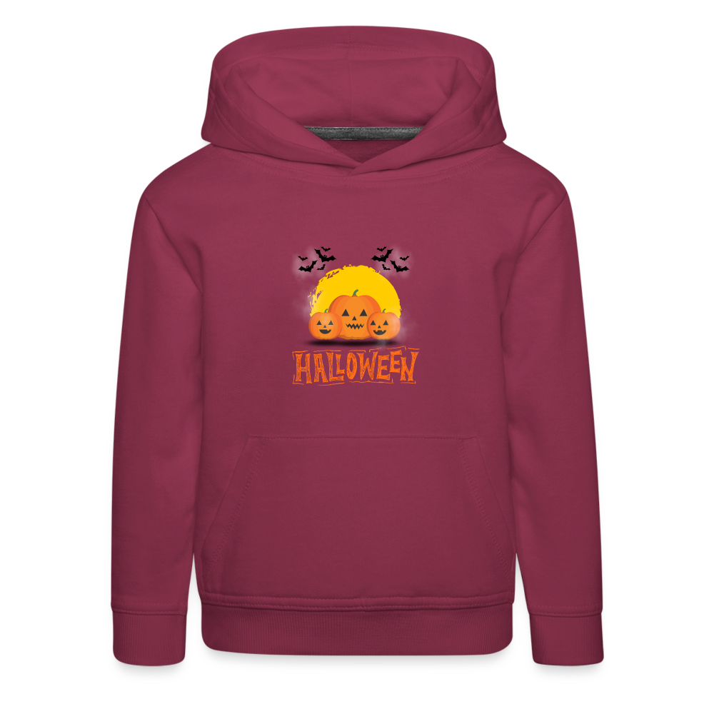 Kinder Premium Hoodie - Halloween Kürbisse - Bordeaux