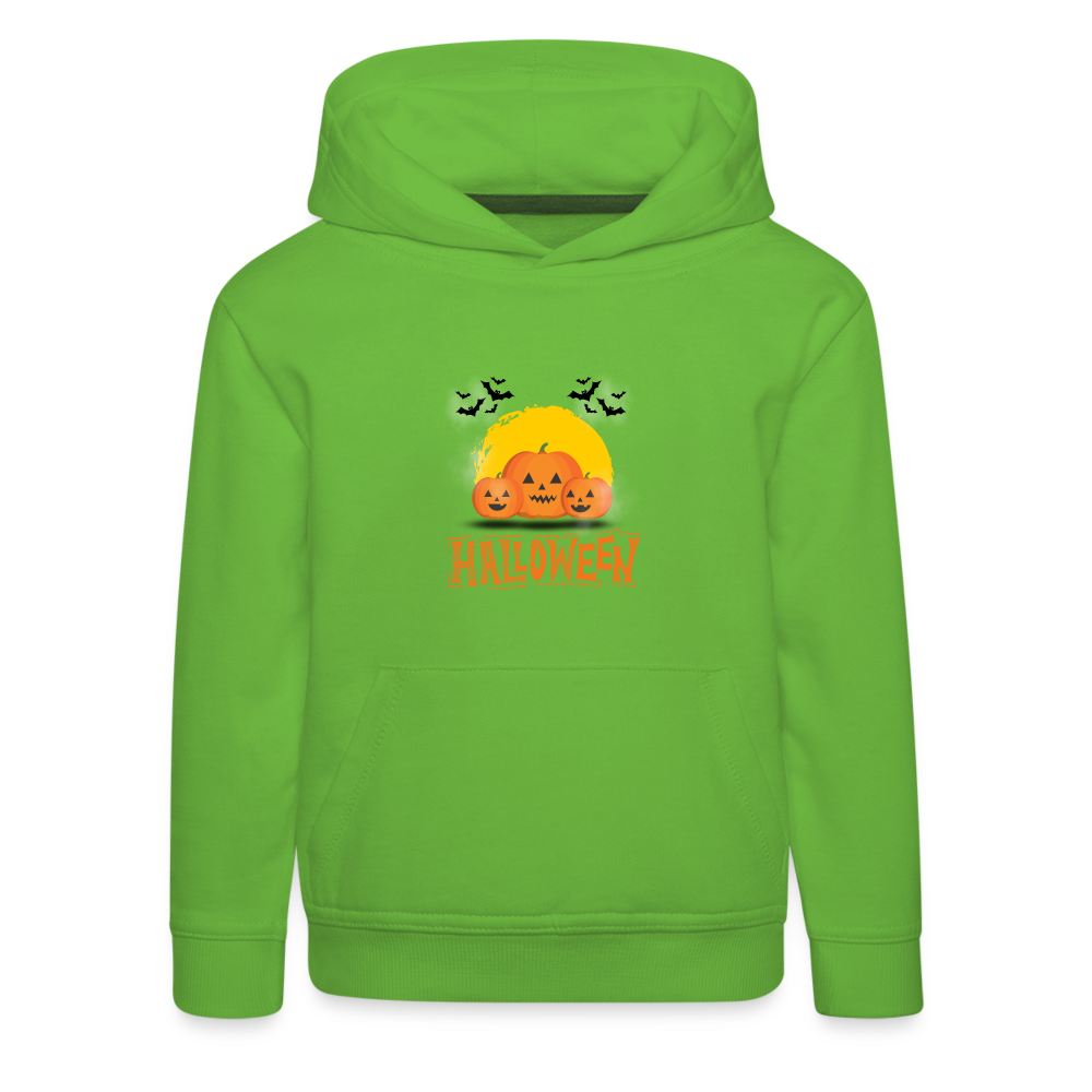 Kinder Premium Hoodie - Halloween Kürbisse - Hellgrün