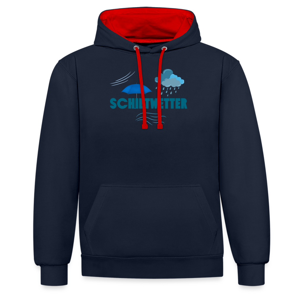 Kontrast-Hoodie - Schietwetter - Navy/Rot