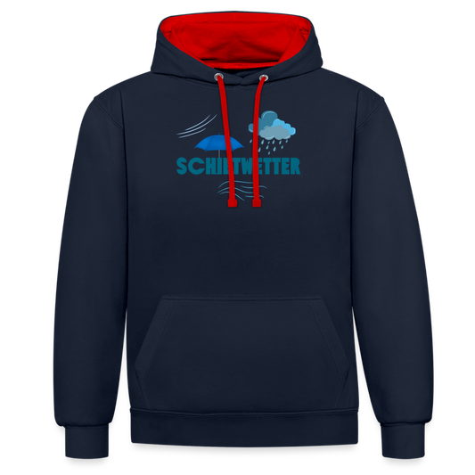 Kontrast-Hoodie - Schietwetter - Navy/Rot