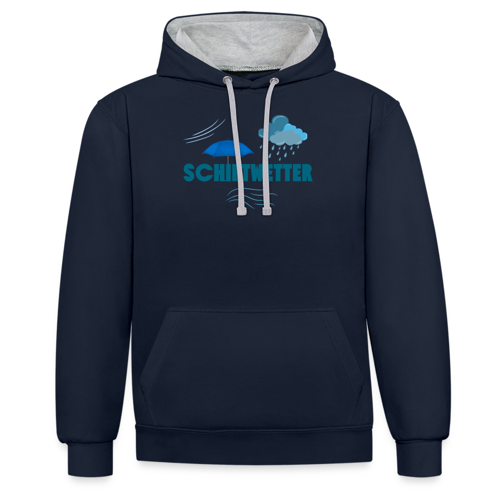 Kontrast-Hoodie - Schietwetter - Navy/Grau meliert