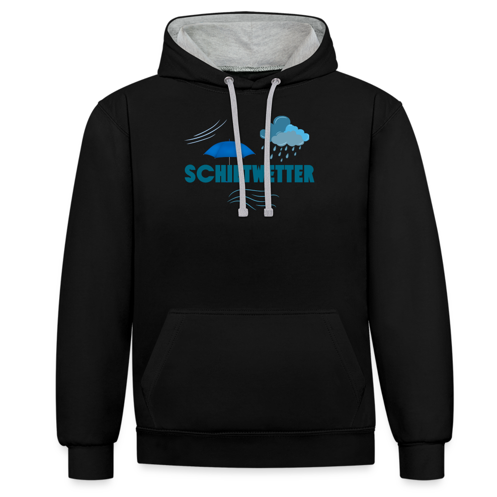 Kontrast-Hoodie - Schietwetter - Schwarz/Grau meliert