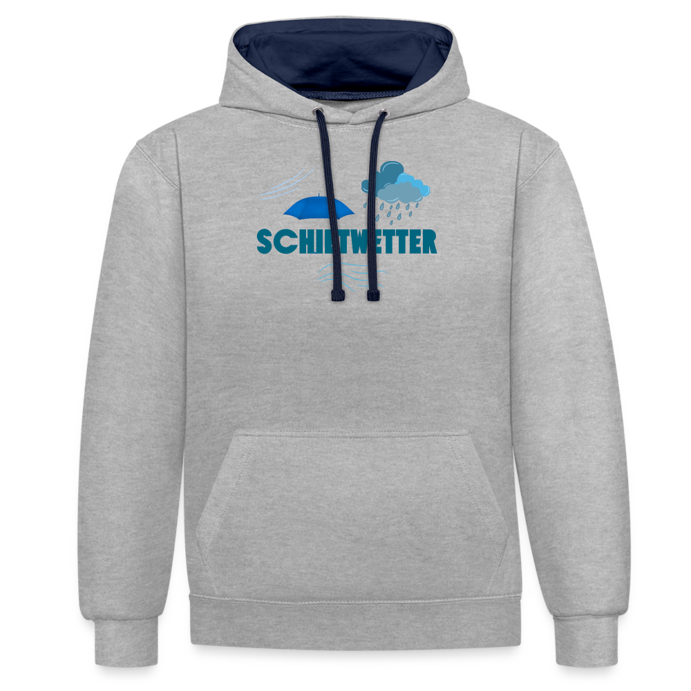 Kontrast-Hoodie - Schietwetter - Grau meliert/Navy