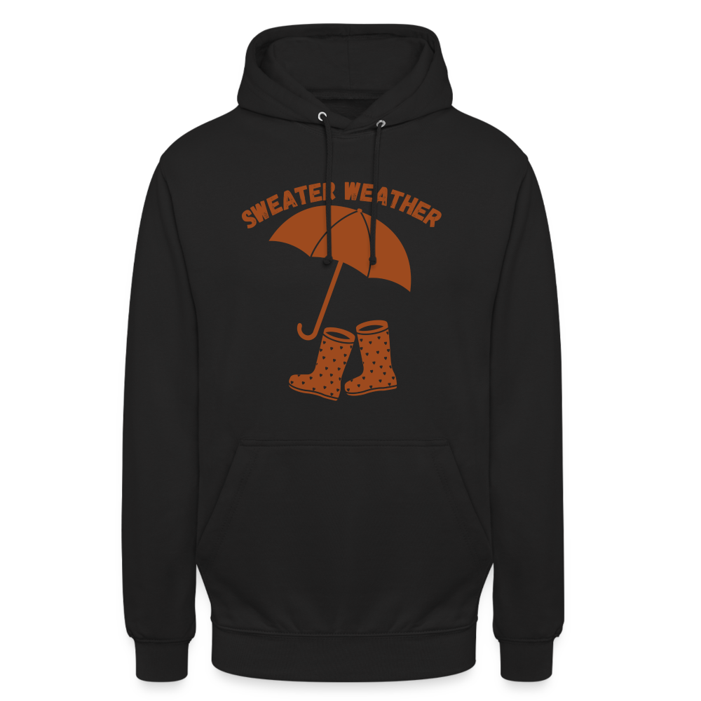 Unisex Hoodie - Sweater Weather Regenschirm - Schwarz