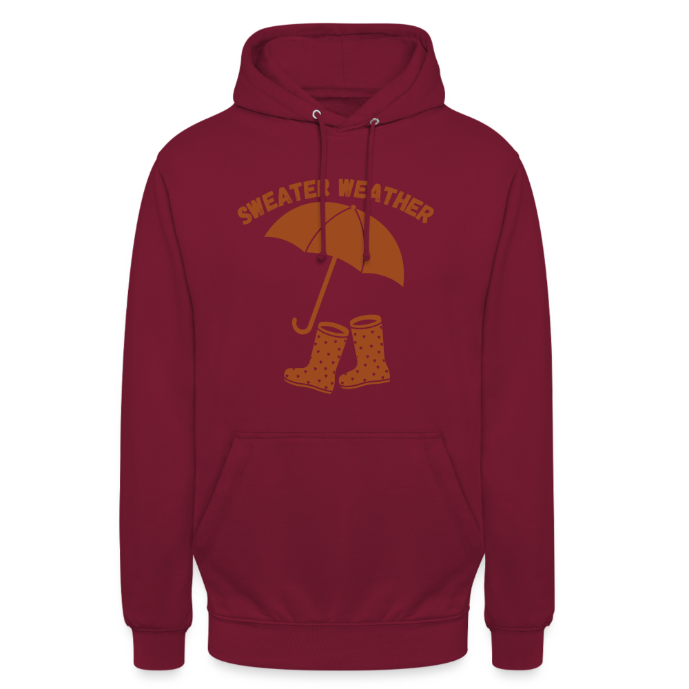 Unisex Hoodie - Sweater Weather Regenschirm - Bordeaux