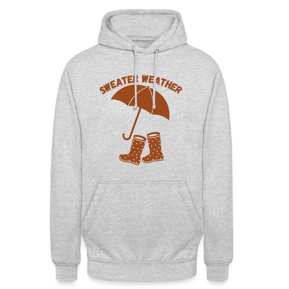 Unisex Hoodie - Sweater Weather Regenschirm - Hellgrau meliert