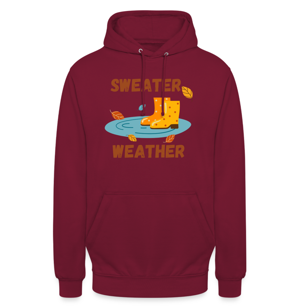 Unisex Hoodie  - Sweater Weather Gummistiefel - Bordeaux