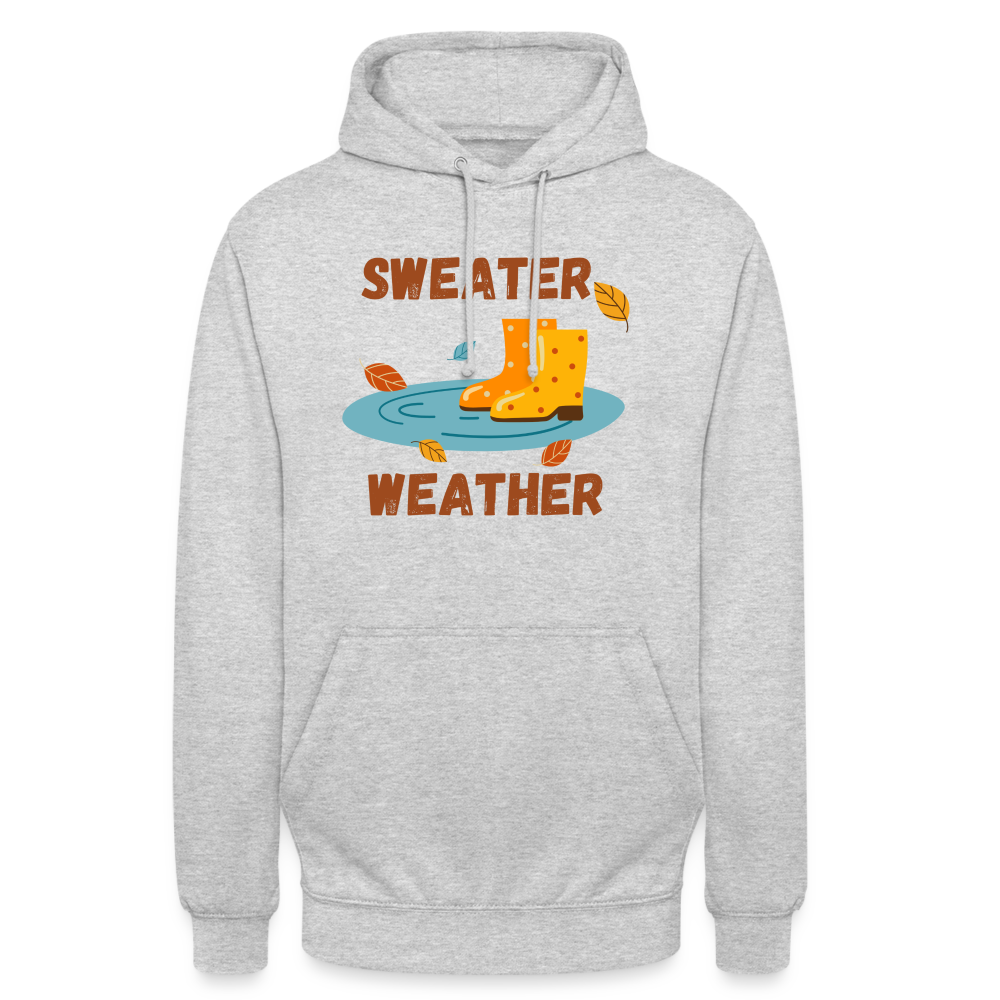 Unisex Hoodie  - Sweater Weather Gummistiefel - Hellgrau meliert