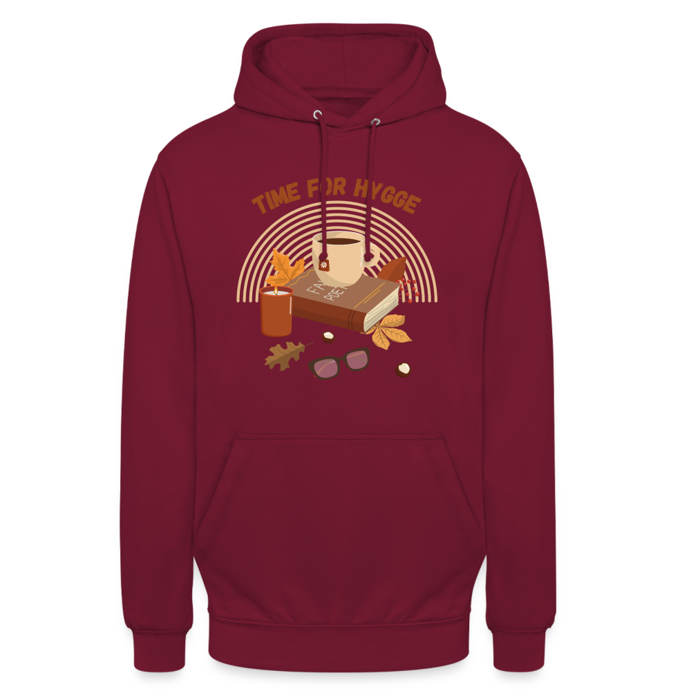 Unisex Hoodie - Time for Hygge Buch - Bordeaux