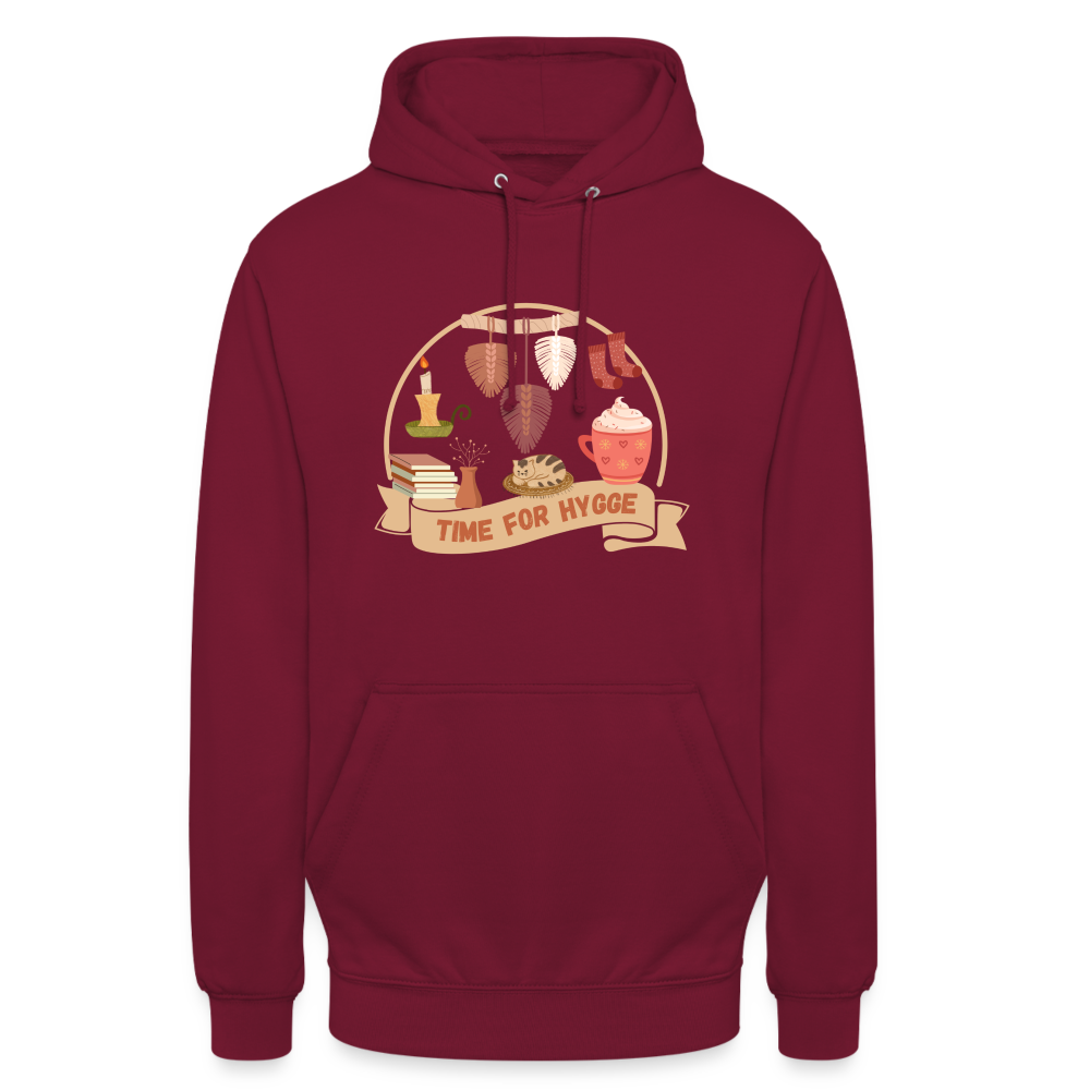 Unisex Hoodie - Time for Hygge MIX - Bordeaux