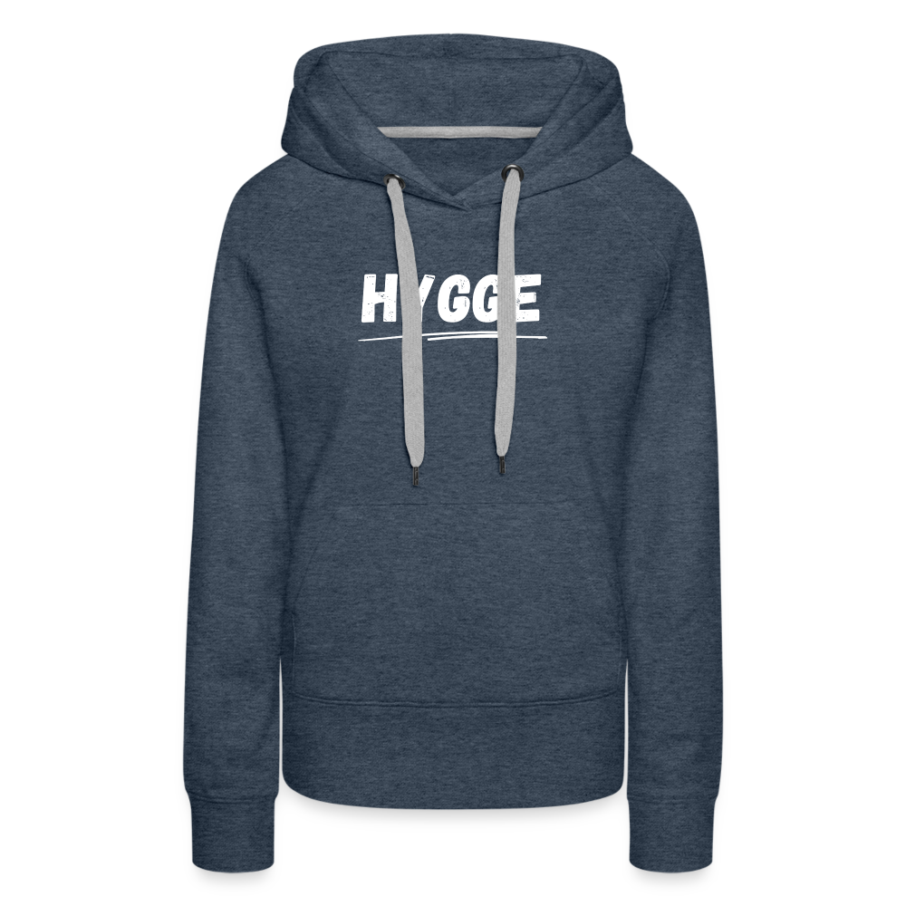 Frauen Premium Hoodie - Hygge (weiß) - Jeansblau