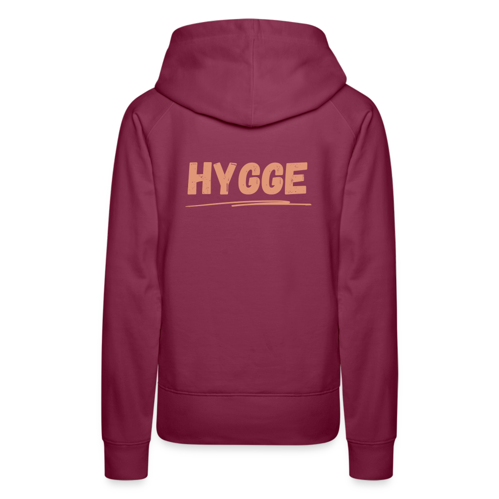 Frauen Premium Hoodie - Hygge (Rücken) - Bordeaux