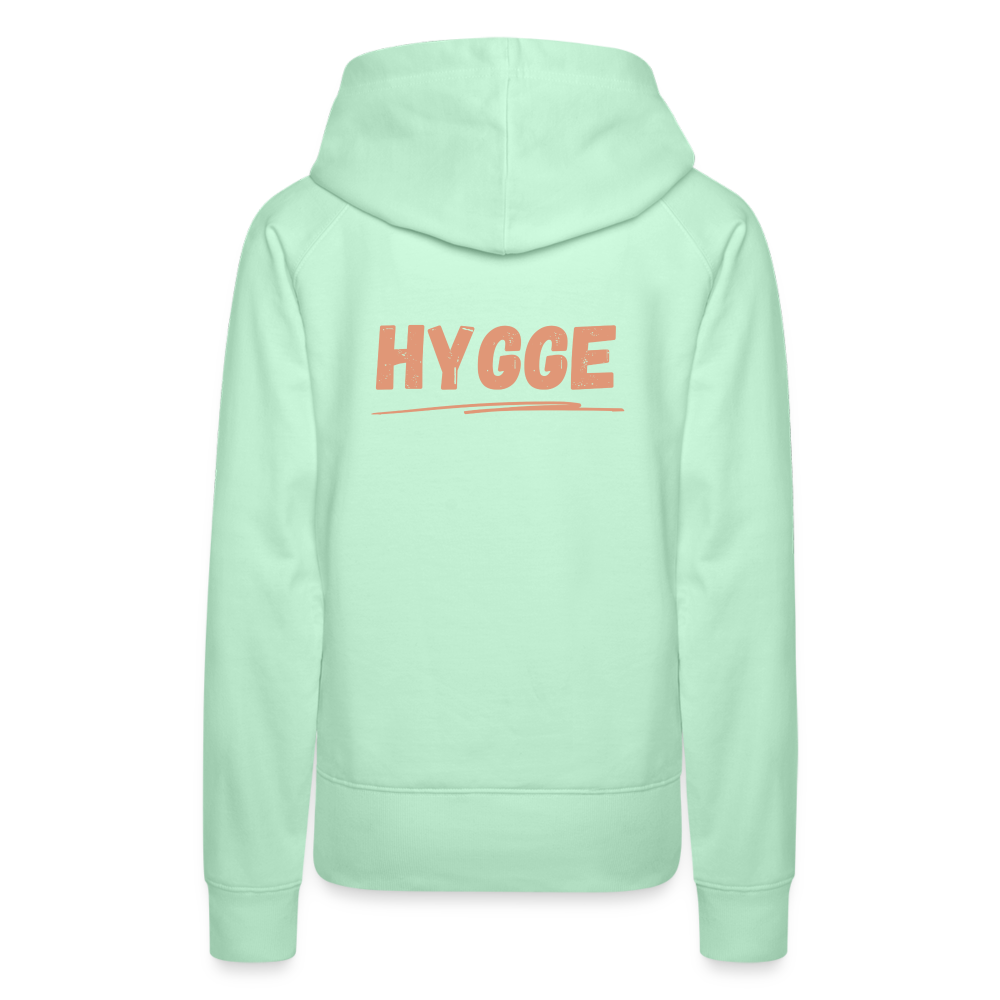 Frauen Premium Hoodie - Hygge (Rücken) - helles Mintgrün