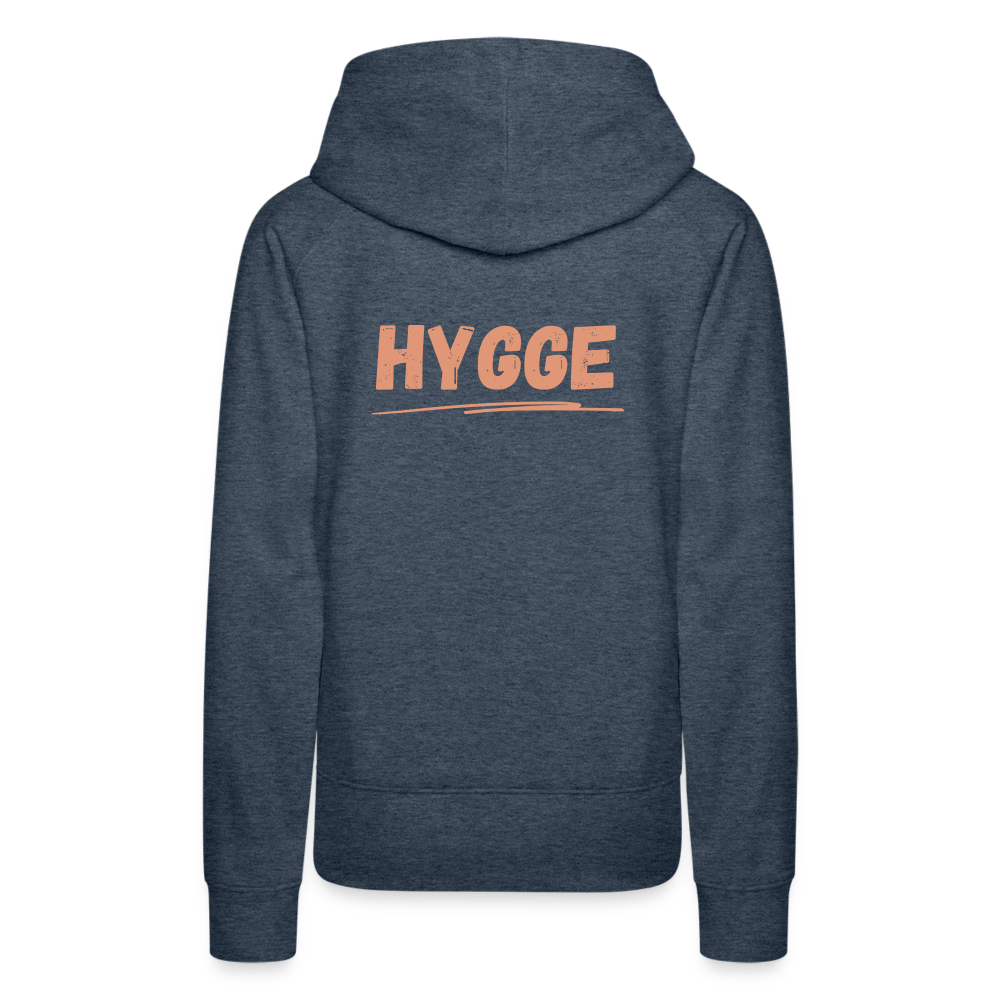 Frauen Premium Hoodie - Hygge (Rücken) - Jeansblau