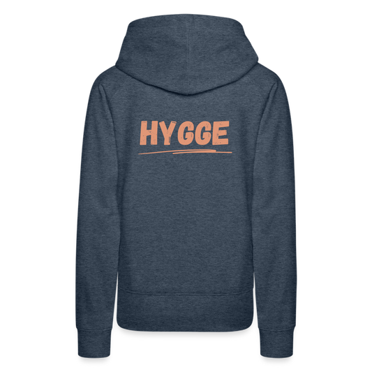 Frauen Premium Hoodie - Hygge (Rücken) - Jeansblau