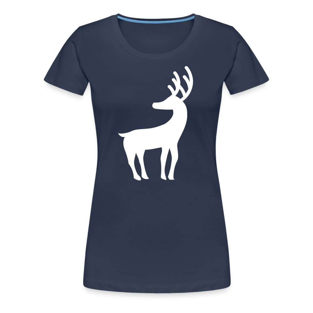 Frauen Premium T-Shirt - Weißer Elch - Navy