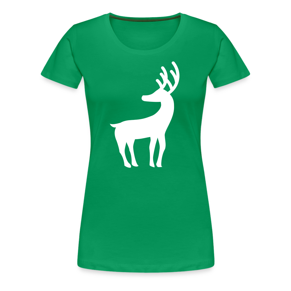 Frauen Premium T-Shirt - Weißer Elch - Kelly Green