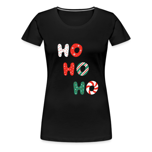 Frauen Premium T-Shirt - Hohoho rotweißgrün - Schwarz