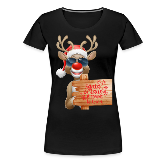 Frauen Premium T-Shirt - Coming to town - Schwarz