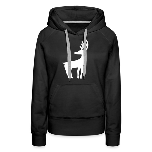 Frauen Premium Hoodie  - Weißer Elch - Schwarz