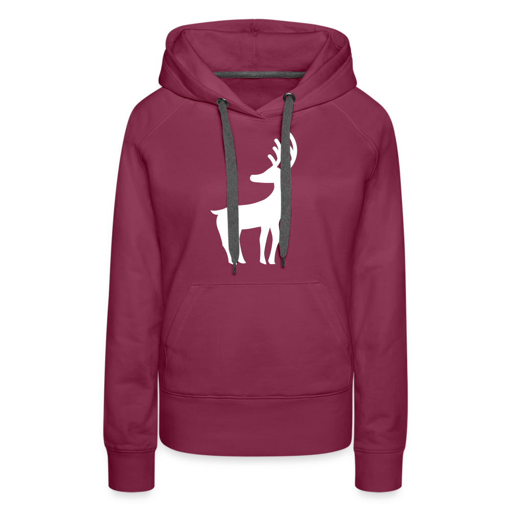 Frauen Premium Hoodie  - Weißer Elch - Bordeaux