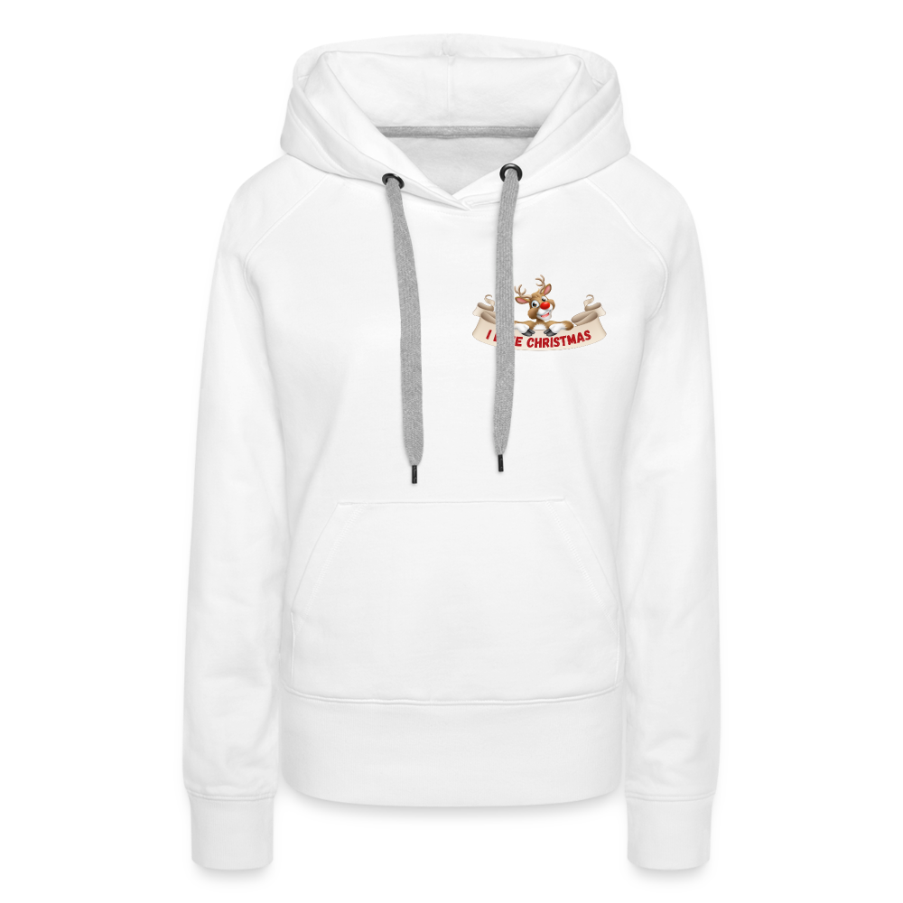 Frauen Premium Hoodie - I love Christmas Rudolph - weiß