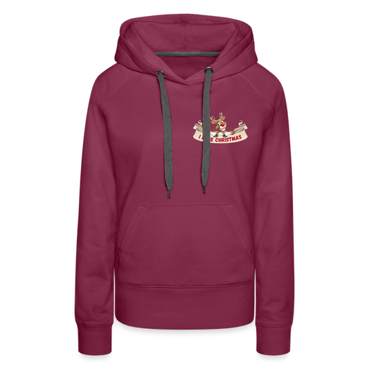 Frauen Premium Hoodie - I love Christmas Rudolph - Bordeaux