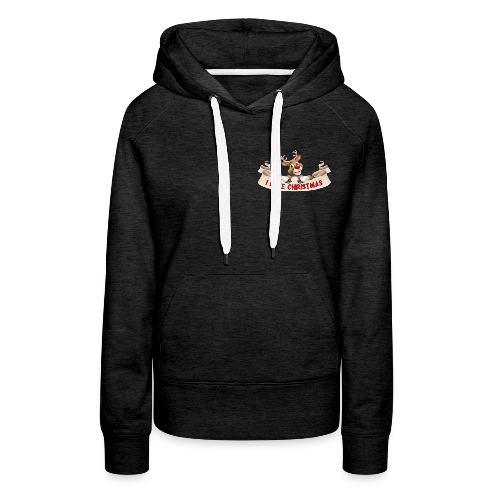 Frauen Premium Hoodie - I love Christmas Rudolph - Anthrazit