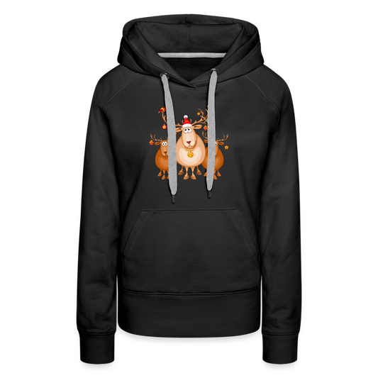 Frauen Premium Hoodie - Elch Team - Schwarz