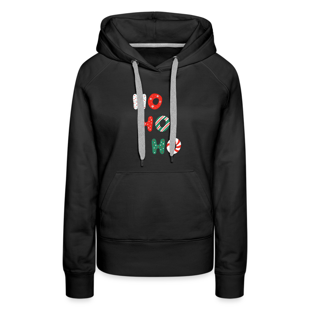 Frauen Premium Hoodie - Hohoho rotweißgrün - Schwarz