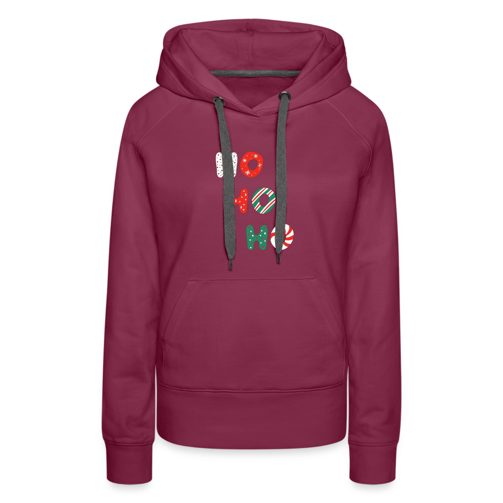 Frauen Premium Hoodie - Hohoho rotweißgrün - Bordeaux