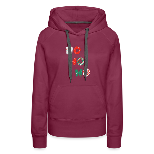 Frauen Premium Hoodie - Hohoho rotweißgrün - Bordeaux