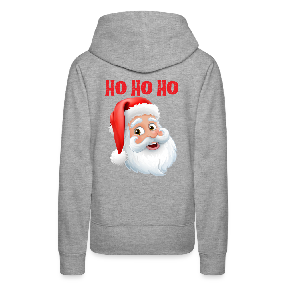 Frauen Premium Hoodie - Hohoho Santa Red - Grau meliert