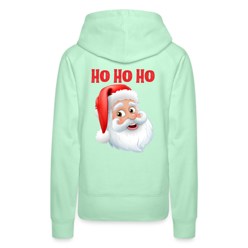 Frauen Premium Hoodie - Hohoho Santa Red - helles Mintgrün