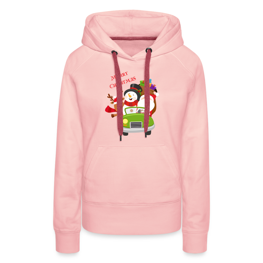 Frauen Premium Hoodie - Christmas Car - Kristallrosa