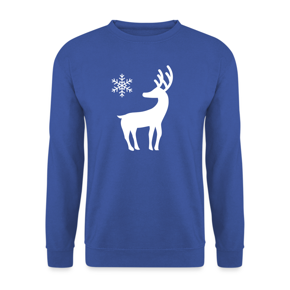 Unisex Pullover - Weißer Elch - Royalblau