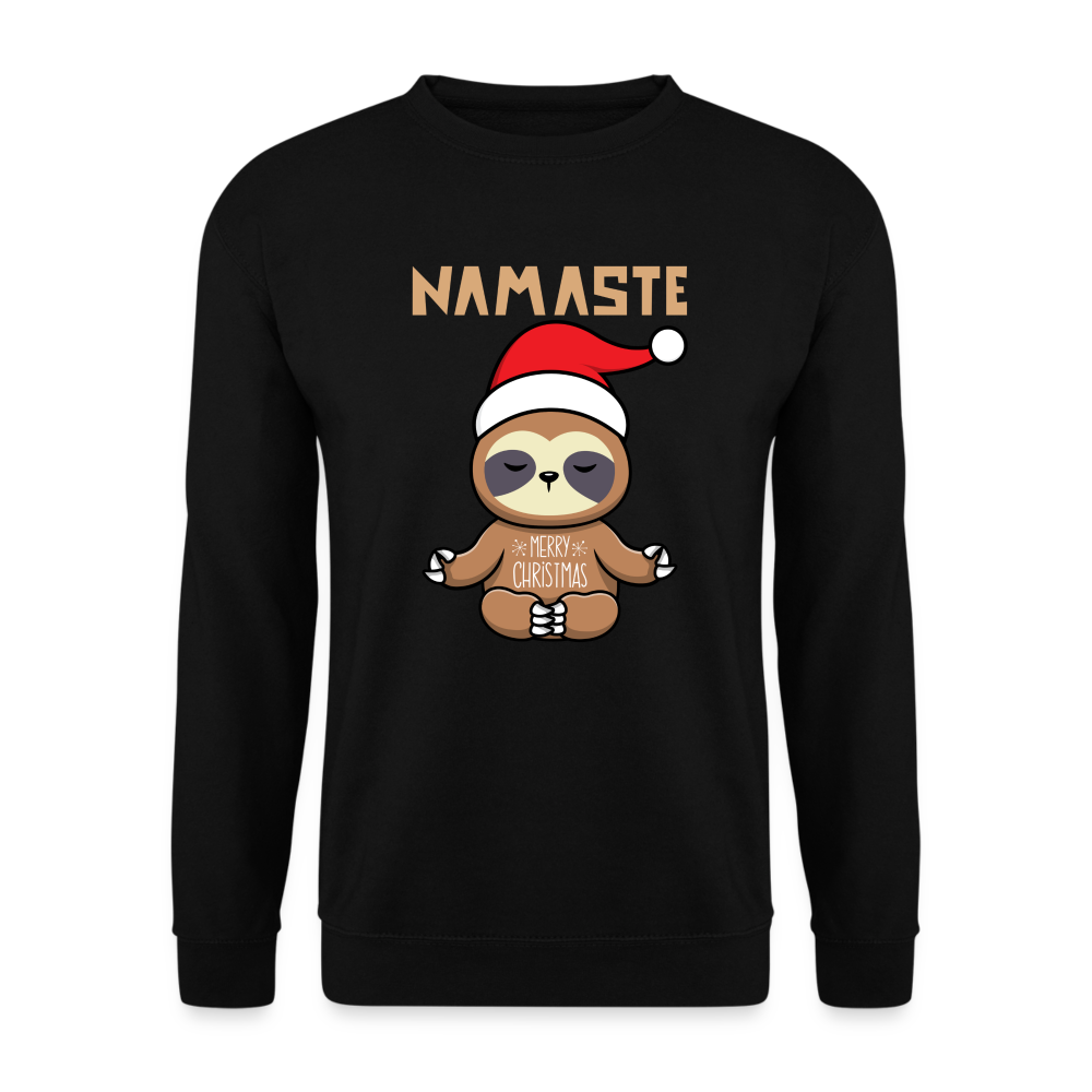 Unisex Pullover - Christmas Yoga Faultier - Schwarz