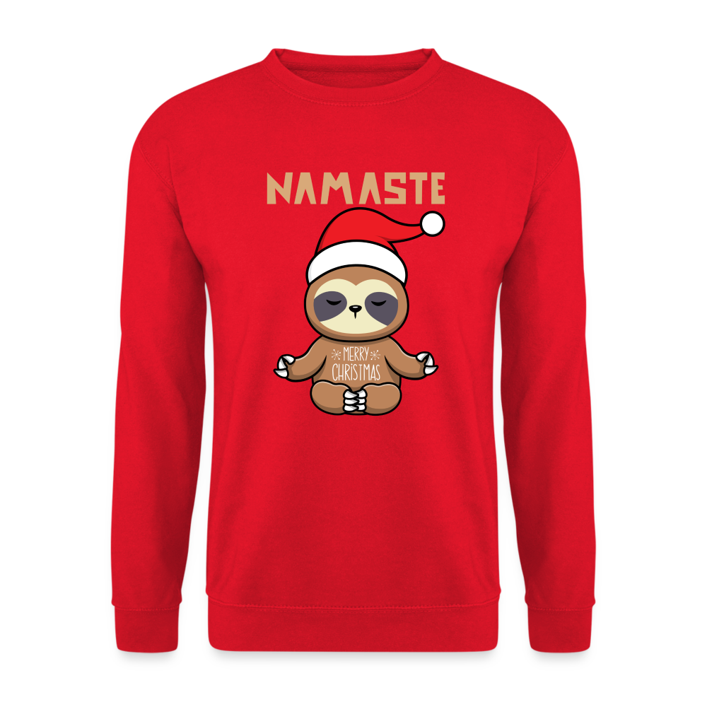 Unisex Pullover - Christmas Yoga Faultier - Rot